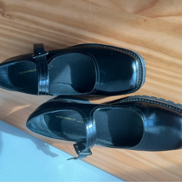 Intentionally Blank, Veronica Box Leather Lug Sole Mary Jane Shoes, Black, US 10 - Picture 5 of 8